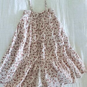 Rylee + Cru Floral Kids Dress - Cream and Red